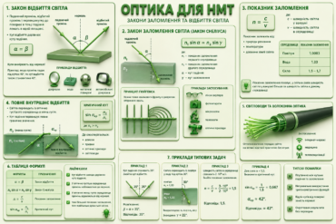 Оптика для НМТ: закони заломлення та відбиття світла